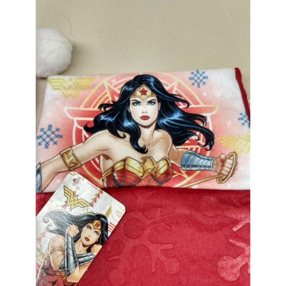 Wonder Woman Christmas Stocking and Santa Hat New 2 Piece Set - Picture 5 of 12